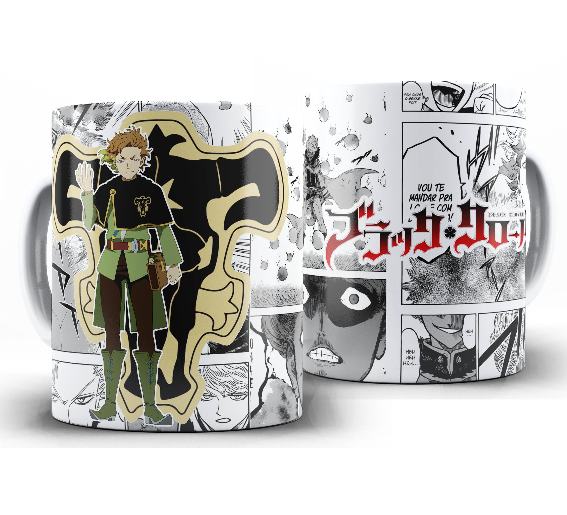 Caneca Anime Mangá - Black Clover - Touros Negro - Finral Roulacase